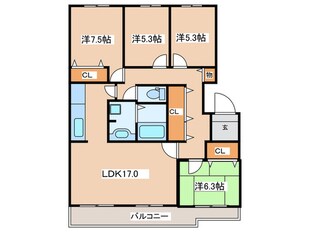 東建ﾆｭｰﾊｲﾂ海老名８号棟 (406)の物件間取画像